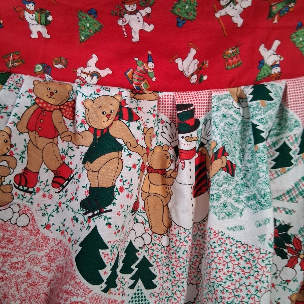 Handmade Christmas Teddy Bear Apron Patchwork Holiday One Of A Kind Homemade - Picture 6 of 15